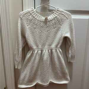 Gently worn Cat & Jack Cream Knit Kids Dress